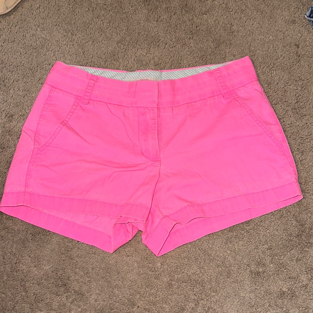 Size 4 J. Crew neon pink chino shirt with 3 inch inseam